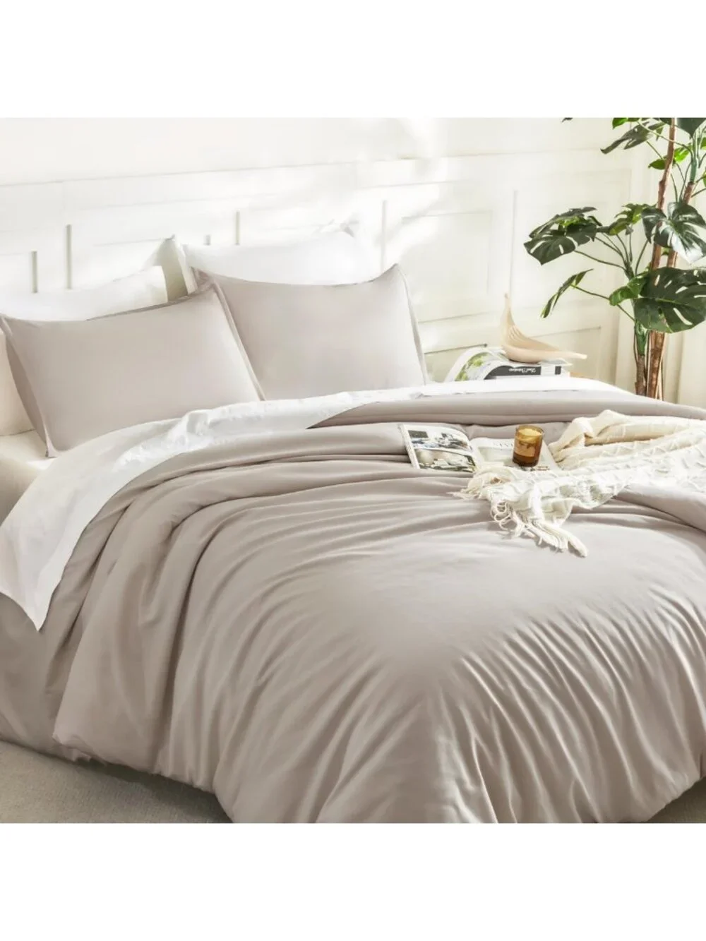 Lightweight Full Size Comforter Set - 3 Piece Solid Bedding for Cozy Sleep